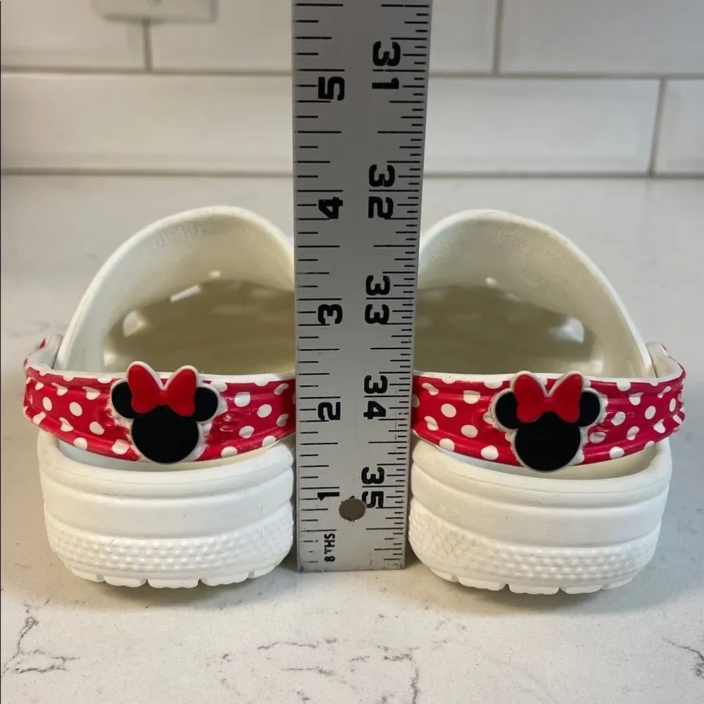CROCS KIDS DISNEY MINNIE MOUSE CLASSIC CLOG Sandals Red Polka Dot Bow Size 11